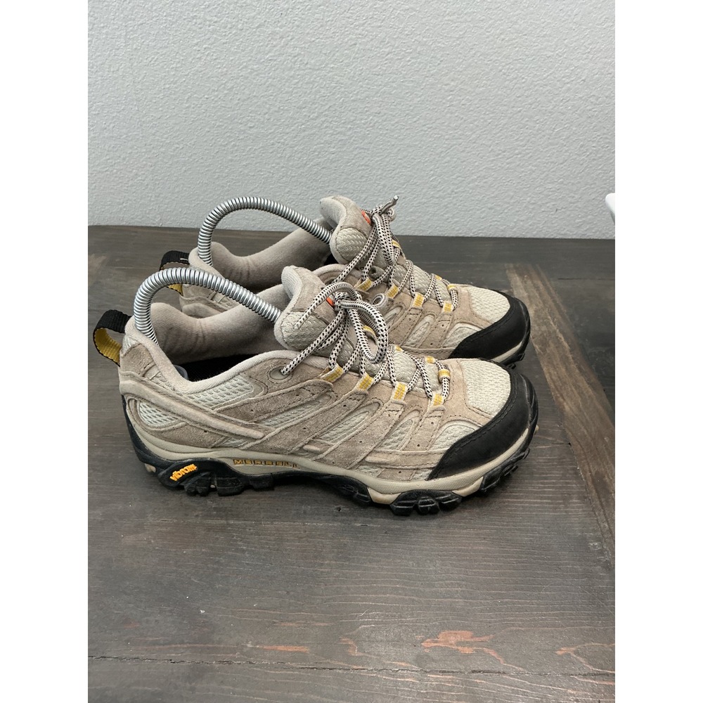 Merrell Moab Women's Hiking Shoes Taupe Suede Mesh Trail Size 7.5 - Picture 2 of 10